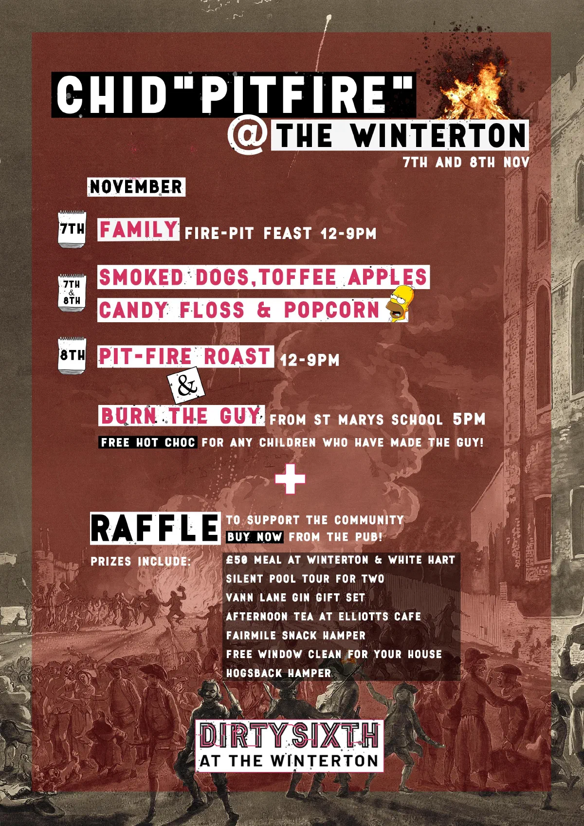 Poster for the Chid Pitfire feast at the Winterton Arms
